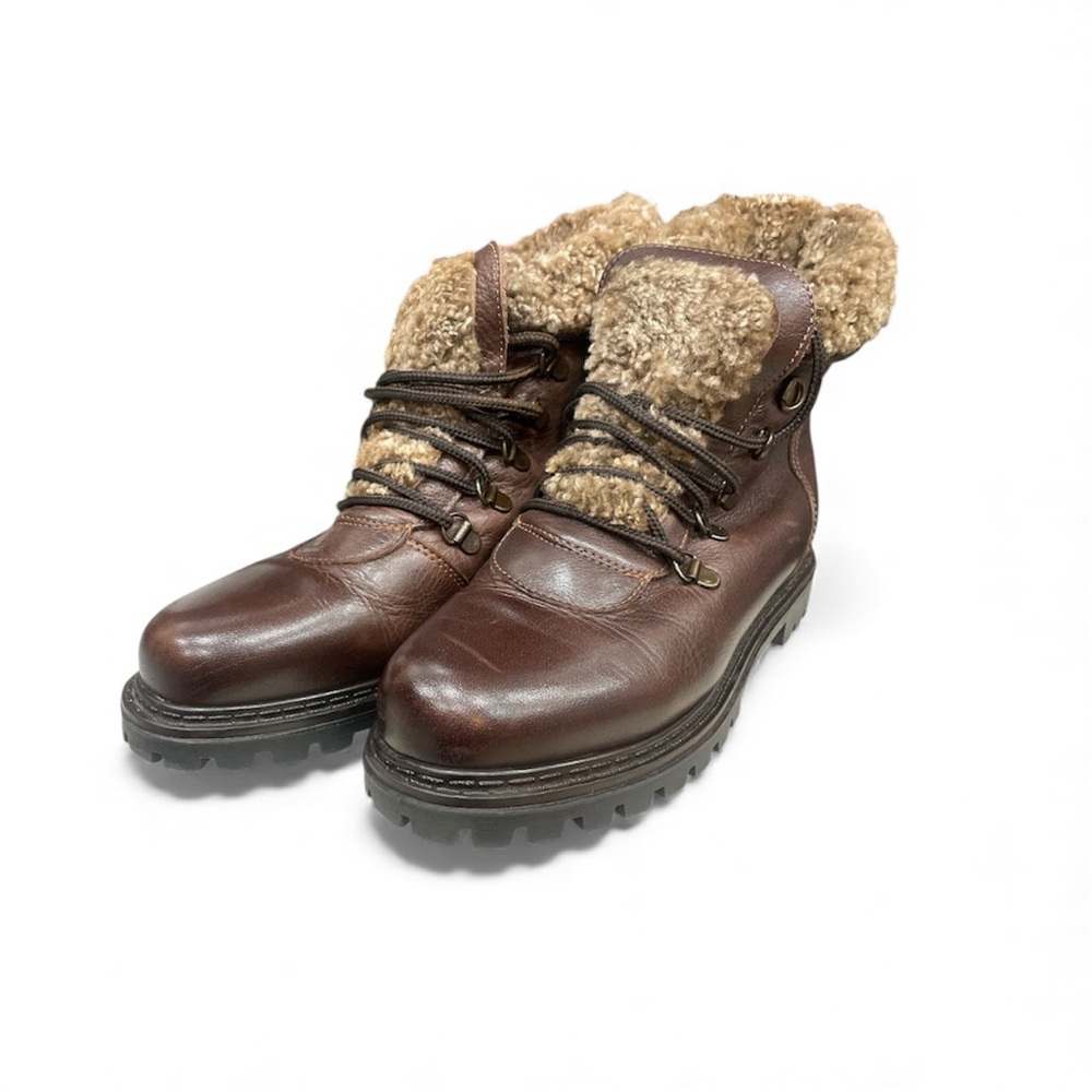 La CANADIENNE Vintage Woman’s Brown Leather shearling lined Winter Boots Sz 61/2